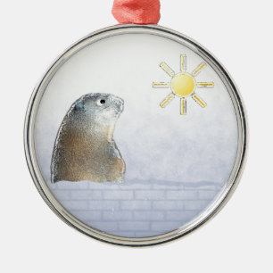 Frozen Groundhog Metal Tree Decoration