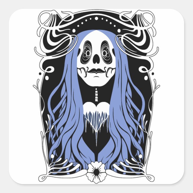 frozen heart square sticker (Front)