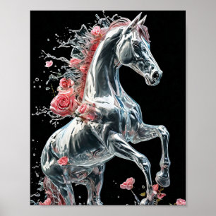 ❄️ Frozen Horse Made From Ice Fantasy Winter Scene Poster