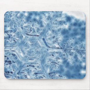 Frozen Ice Crystal Fractal Snowflake Mouse Pad