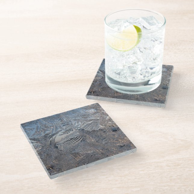Frozen Ice Crystals Glass Coaster (Angled)