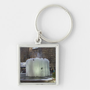 Frozen Ice Fountain Bryant Park New York City NYC Key Ring
