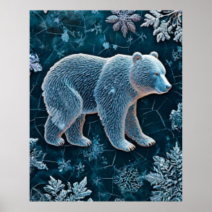 Frozen Ice Polar Bear Crystal Arctic Animal 🐻‍❄️ Poster