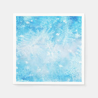 Frozen Ice Winter Snowflakes Party Dinner Napkins