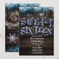 Frozen Icicles Winter Wonderland Sweet 16 Sixteen