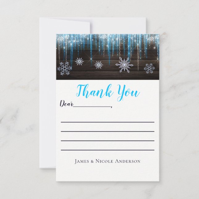 Frozen Icicles Winter Wonderland Thank You Card (Front)