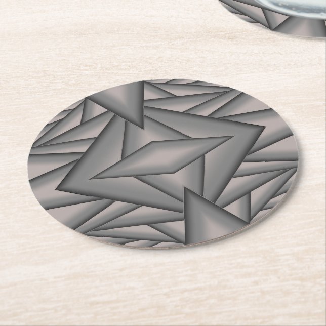 Frozen In Time Abstract Art Round Paper Coaster (Angled)