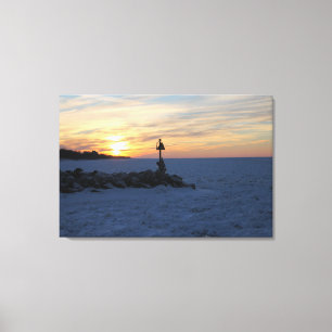Frozen in Time Sunset Canvas Print