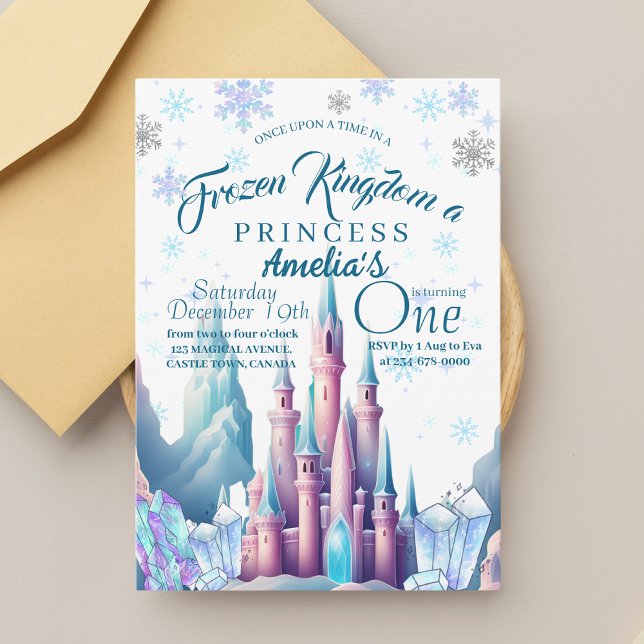Frozen Kingdom Princess 1st Birthday Party Invitation (Creator Uploaded)