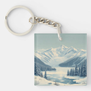 Frozen Lake McDonald Colourful Rocks Glacier Key Ring