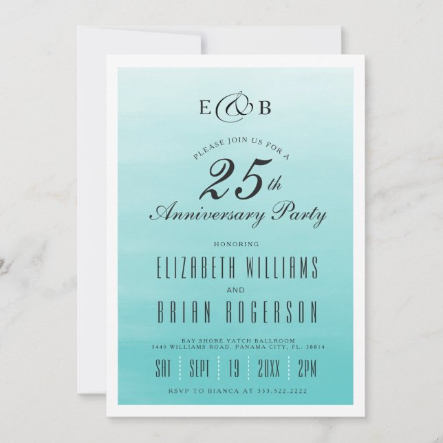Frozen Lake Ombre | Anniversary Invitation (Front)