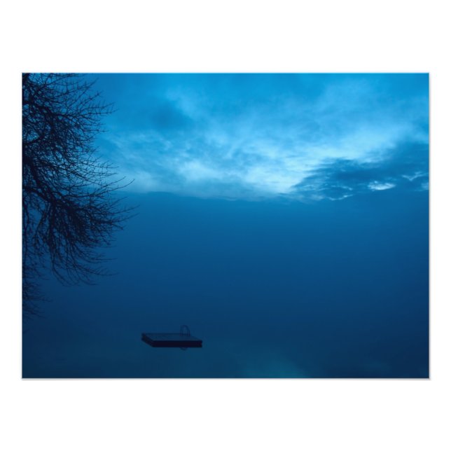 Frozen Lake on the Foggy Evening Photo Print (Front)