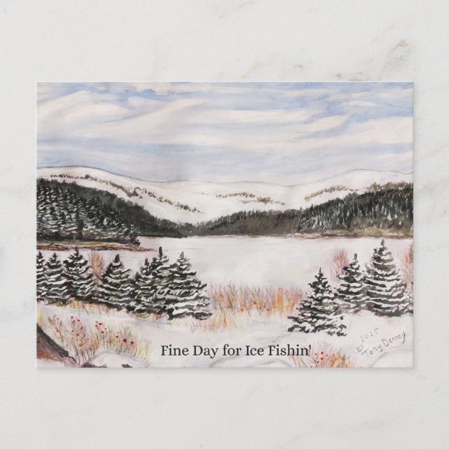frozen lake scenery NL Canada Holiday Postcard (Front)