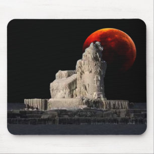 Frozen Lighthouse wit Eclipse Mouse Pad