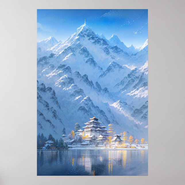 Frozen Monastery, Winter Landscape Poster (Front)