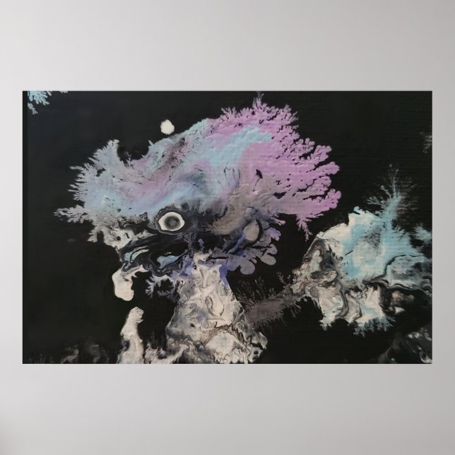 Frozen paint crystals abstract art poster (Front)