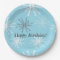 Frozen Party Snowflakes Happy Birthday Paper Plate
