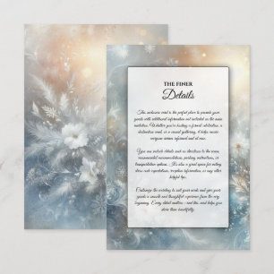 Frozen Petals in a Golden Winter Mist Wedding  Enclosure Card