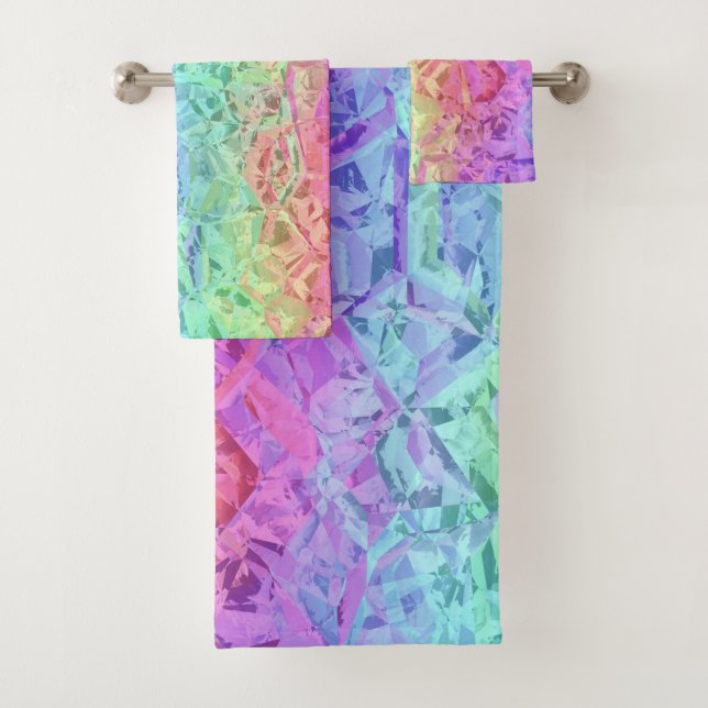 frozen rainbow crystal : bath towel set (Insitu)