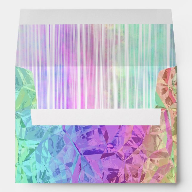 frozen rainbow crystal + brush stroke stripes : envelope (Back (Bottom))