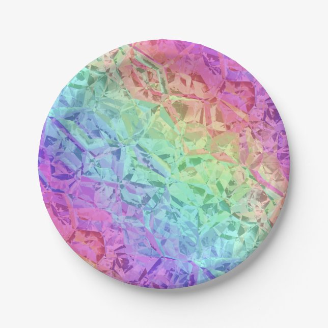 frozen rainbow crystal : paper plate (Front)