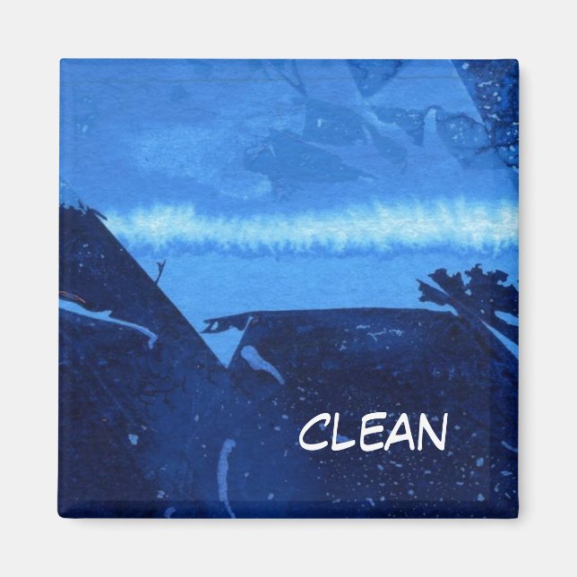 "Frozen Ridge 2" Abstract Dishwasher Status Magnet (Front)
