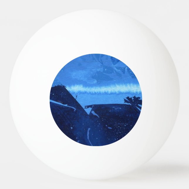 "Frozen Ridge #2" Abstract Ping Pong Ball (Front)