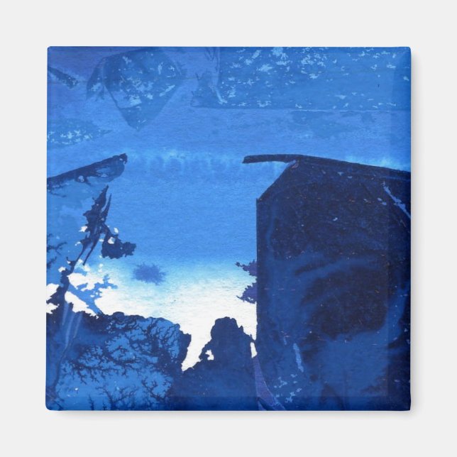 "Frozen Ridge #3" Abstract Art Magnet (Front)