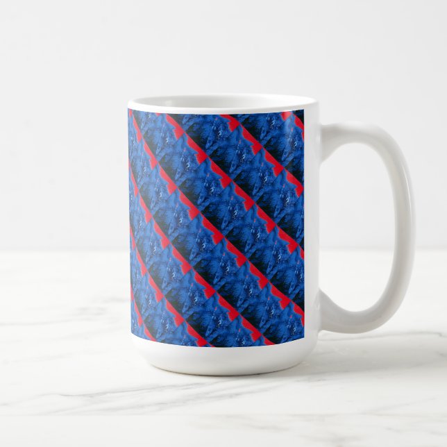 "Frozen Ridge #4 on Red Tiled" Abstract Design Mug (Right)