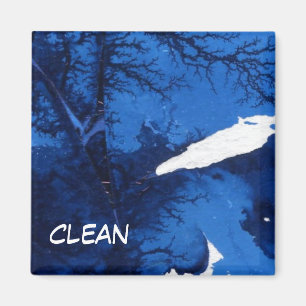 "Frozen Ridge" Abstract Dishwasher Status Magnet