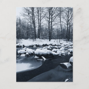 Frozen River, Winter countryside, Czech Republic Postcard