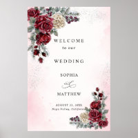 Frozen Roses Winter Wedding Welcome