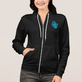 Frozen Skull: Eerie Blue Decay Hoodie