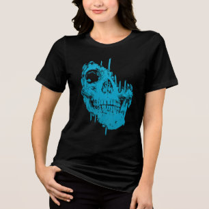 Frozen Skull: Eerie Blue Decay Tri-Blend Shirt