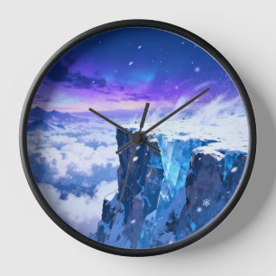 Frozen Sky Cliff Wall Clock