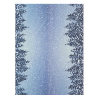 Frozen Snow Winter Forest Scene Tablecloth