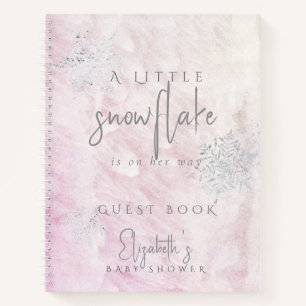 Frozen Snowflake Pink Baby Shower Guest Book