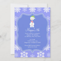 Frozen Snowflake Winter Snowman Birthday
