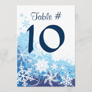 FROZEN SNOWFLAKES Bar Bat Mitzvah Table Number