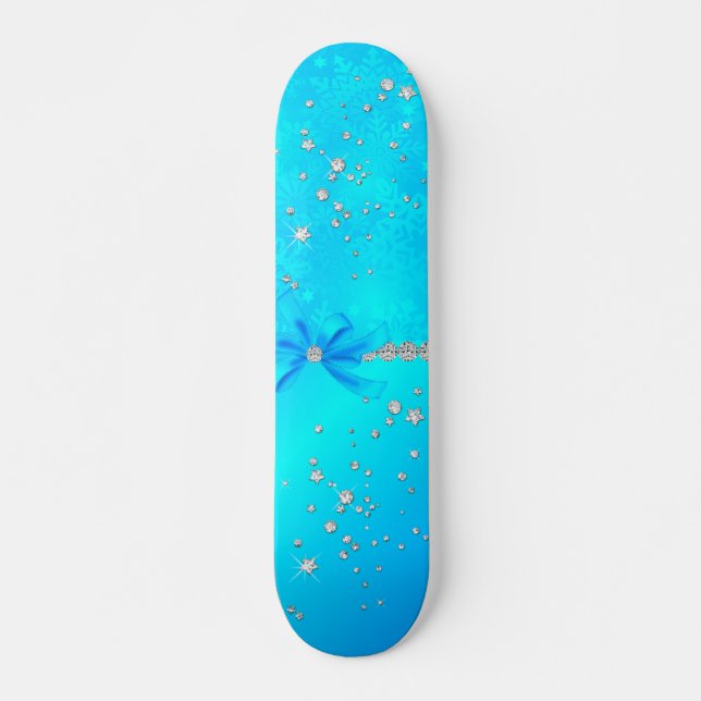 Frozen Snowflakes Skateboard (Front)