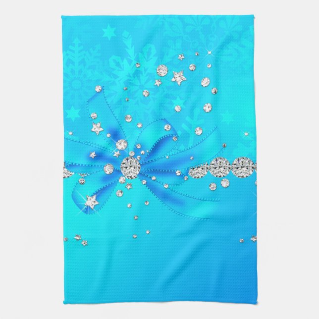 Frozen Snowflakes Tea Towel (Vertical)