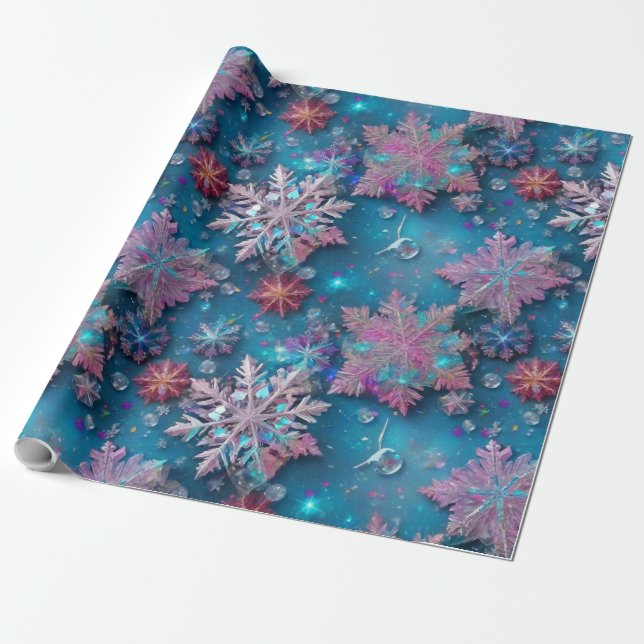 Frozen snowflakes wrapping paper (Unrolled)