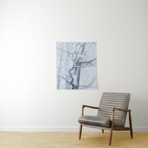 Frozen snowy tree tapestry