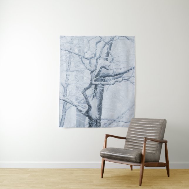 Frozen snowy tree tapestry (In Situ)