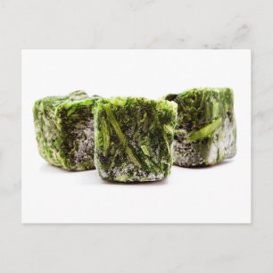 Frozen spinach cubes postcard