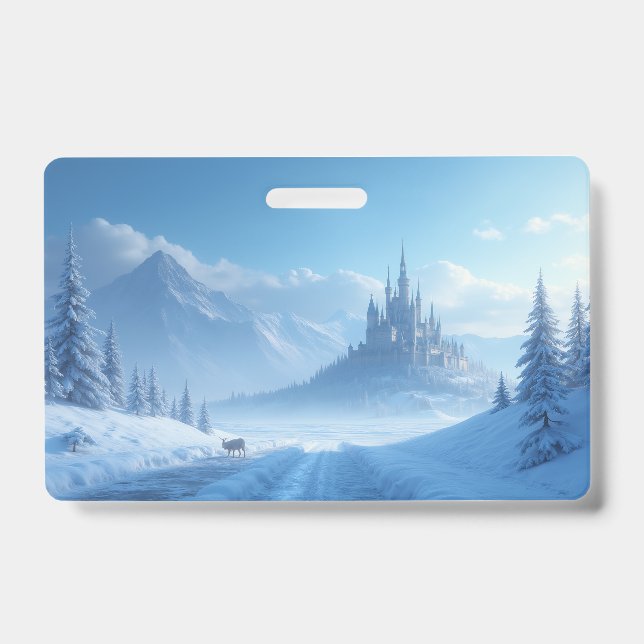 Frozen-style plastic badge ID badge (Front)
