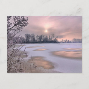 Frozen Surface Po River, Piedmont, Italy Postcard