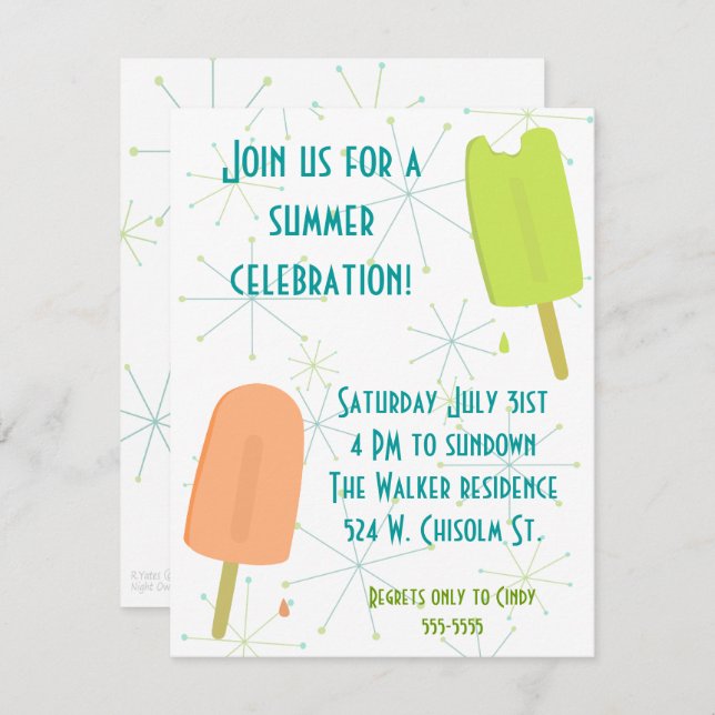 Frozen Treats Invitation (Front/Back)