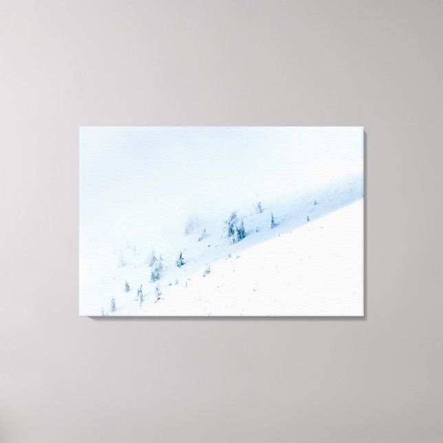 Frozen trees sun and clouds in the mountains canvas print (Front)