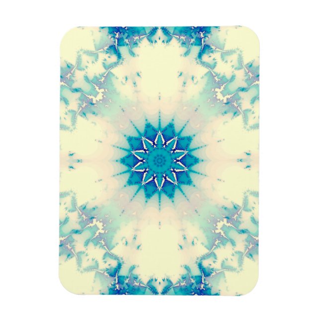 Frozen Water Frosty Blue Winter Snowflake Magnet (Vertical)